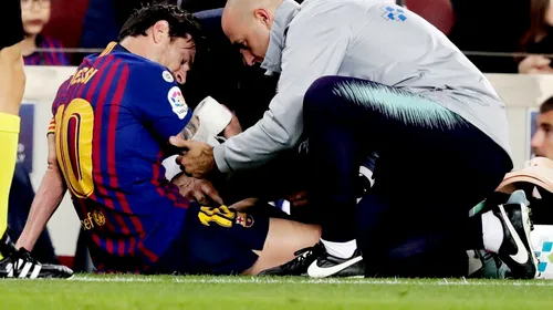 FOTO | Primele imagini cu Messi având brațul imobilizat după accidentarea din meciul cu Sevilla