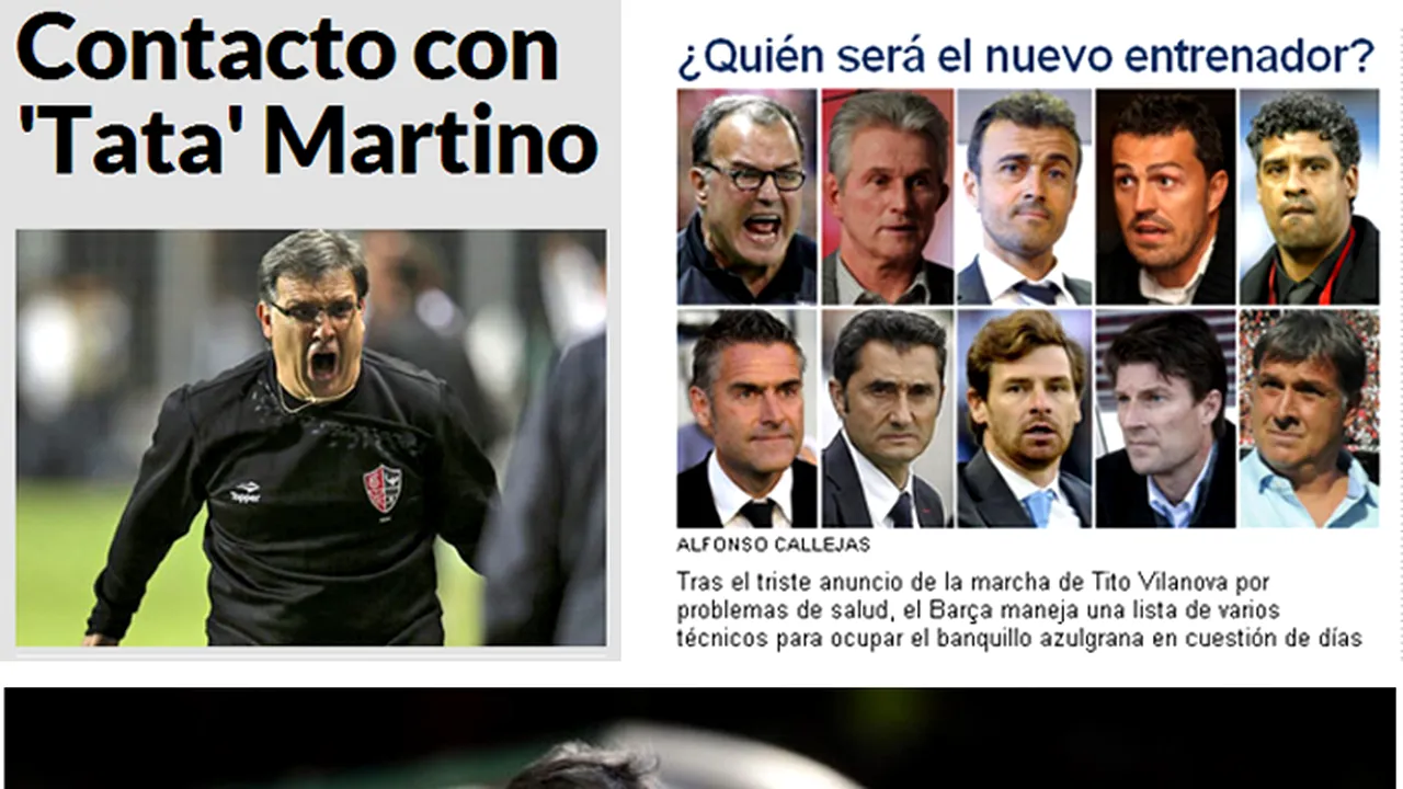 Marca, As și Sport s-au pus de acord: 'Tata' Martino, principalul favorit să preia BarÃ§a