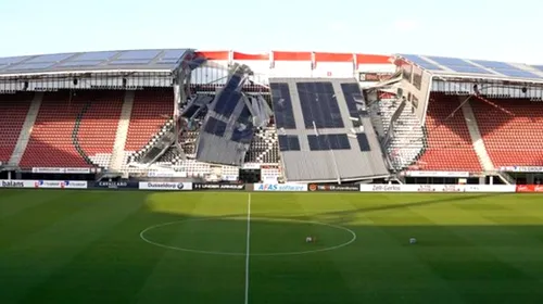Șocant! FOTO | Dezastru la stadionul lui AZ Alkmaar: acoperișul s-a rupt și a căzut peste tribună