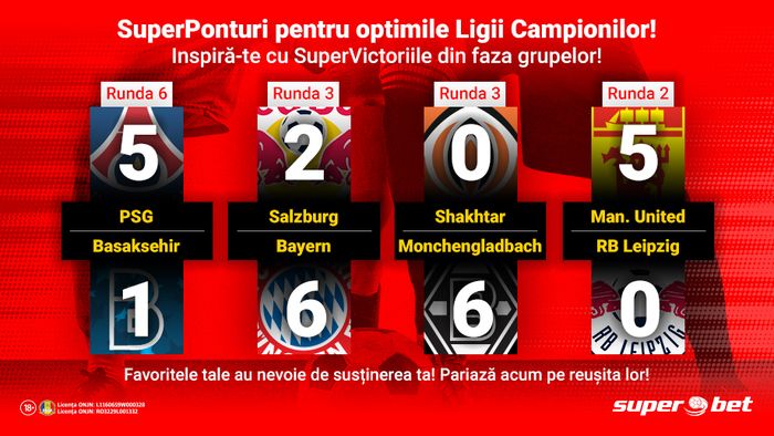 Liga Campionilor ne întâmpină cu noi SuperMeciuri! Vezi cele mai clare victorii din faza grupelor!