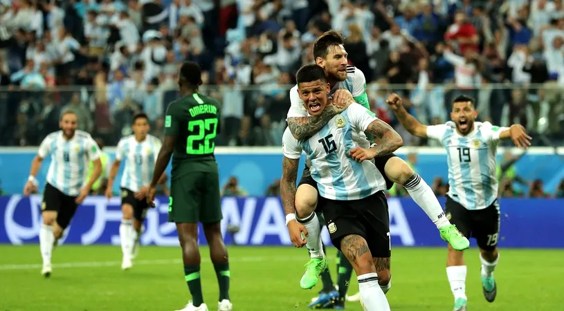 Când o țară întreagă răsuflă ușurată. Messi și Rojo, vegheați 'de sus' de Maradona, duc Argentina în optimi pentru un duel-șoc cu Franța. Cronica meciului