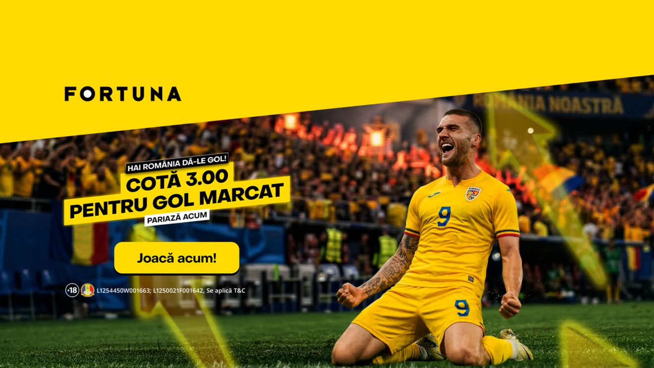 (P) Giveaway la Fortuna: cotă 3.00 pentru gol marcat de România