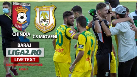 CS Mioveni pierde prima manșă a barajului de promovare în Liga 1 cu Chindia. Târgoviștenii s-au impus la Ploiești fără probleme, însă diferența de scor permite o surpriză în retur