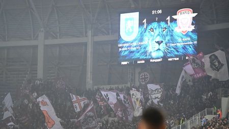 Măsuri drastice aplicate în urma incidentelor de la derby-ul Universitatea Craiova - Rapid. Ce s-a întâmplat în galeria giuleşteană
