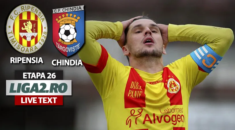Cinci goluri, trei reveniri pe tabelă și o victorie care aduce Târgoviștea mai aproape de Liga 1.** Chindia a avut meci greu cu Ripensia