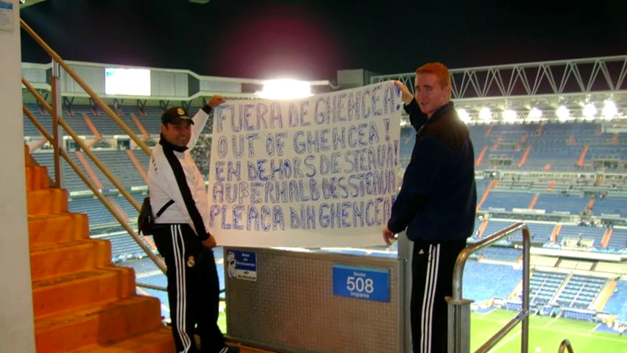 Steliștii l-au contestat pe Becali pe stadionul lui Real Madrid!