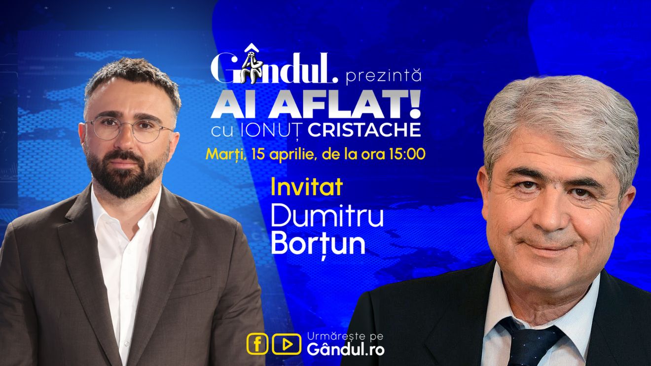 „Ai Aflat! cu Ionuț Cristache” începe marți, 15 aprilie, de la ora 15.00, live pe Gândul. Invitat: Dumitru Borțun