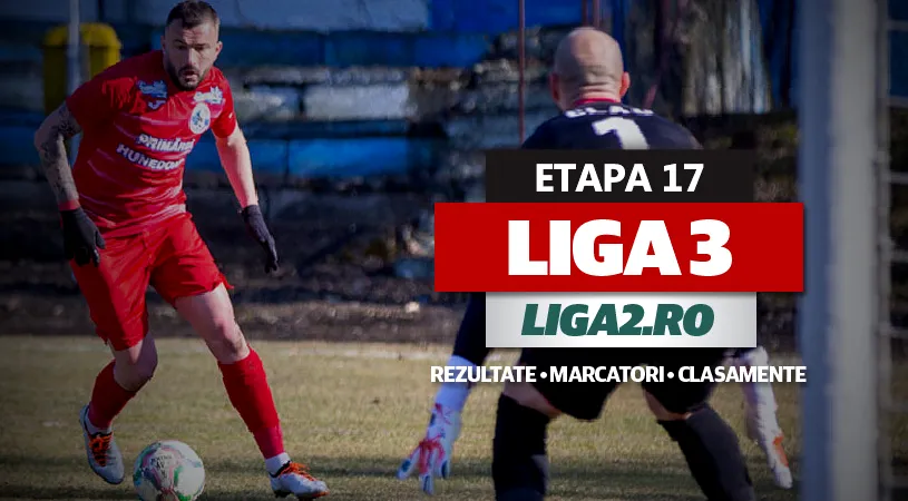 Liga 3, etapa 17 | CSM Deva a înregistrat scorul rundei. Minaur, câștigă derby-ul cu CA Oradea. SC Oțelul, Progresul Spartac, CSM Reșița și CS Hunedoara merg brici