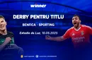 Benfica – Sporting, finala pentru titlu în Portugalia (P)