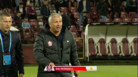 Tensiune uriașă la CFR Cluj - Farul! Dan Petrescu a făcut o criză de nervi la pauză, a primit cartonașul galben și a fost amenințat că va fi trimis în tribună!