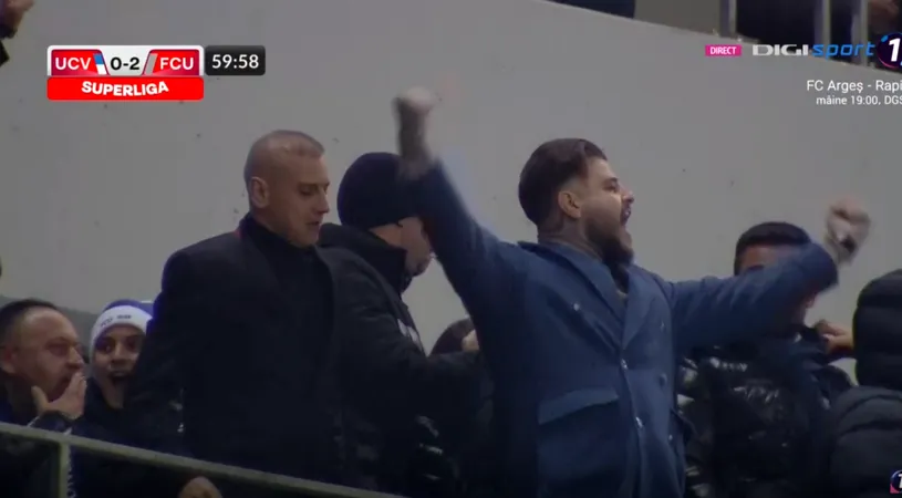 Reacție genială a familiei Mititelu după golurile marcate de FC U Craiova! Trupa lui Nicolo Napoli a redus la tăcere galeria gazdelor
