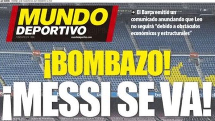 Cum arată azi primele pagini ale ziarelor spaniole! Plecarea lui Messi de la FC Barcelona este o „bombă” și o „dramă” | GALERIE FOTO