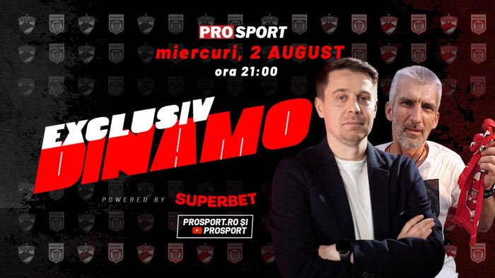 Cel mai nou acționar de la SC Dinamo 1948 SA vine în platou, alături de Cătălin Mureșanu, miercuri, 2 august! Discutăm cele mai noi evenimente din tabăra alb-roșiilor, după o nouă înfrângere în Superligă