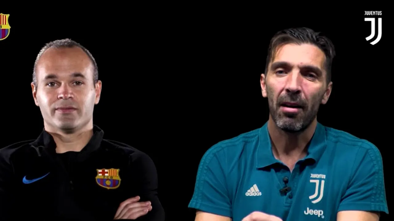 VIDEO | Binterviu inedit cu Iniesta și Buffon. Catalanul a dezvăluit când se va retrage! Pe ce post a jucat căpitanul lui Juve până la 12 ani