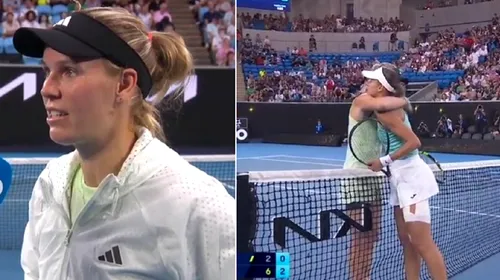Primul meci jucat de Caroline Wozniacki la Australian Open după patru ani s-a încheiat prematur! Accidentare dureroasă suferită de adversara campioanei din 2018. FOTO