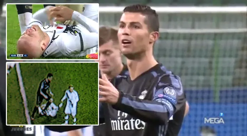 FOTO | Trebuia eliminat Cristiano Ronaldo? Gestul lui CR7, surprins de camerele de luat vederi! Ce i-a făcut unui adversar în Legia - Real 3-3