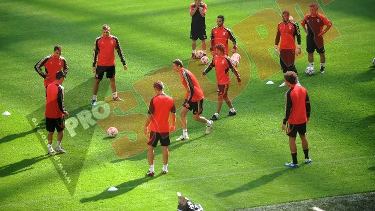 FOTO** Benfica a efectuat antrenamentul oficial pe National Arena! Nu au fost probleme cu noul gazon