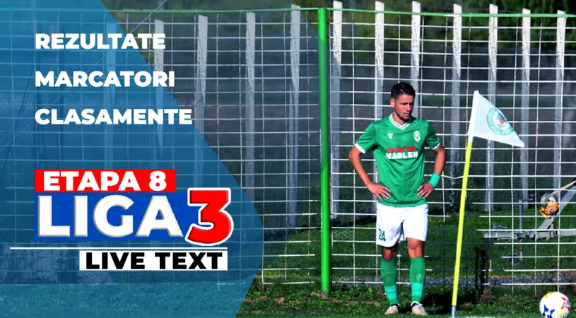 Liga 3, etapa 8 | Bistrița a reușit scorul rundei, CSO Băicoi continuă defilarea. Unirea Dej a pierdut la Alba Iulia, Minaur a șocat acasă. Poli Timișoara, Progresul Spartac, ACS Mediaș, SCM Râmnicu Vâlcea și CSM Olimpia au făcut noi pași greșiți