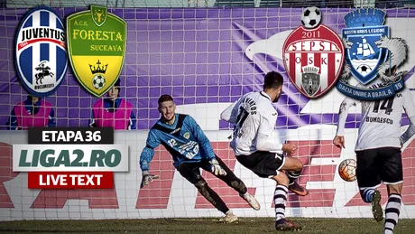 Sepsi OSK trece lejer de Dacia Unirea, cu Greu și Huiban în mare formă și Sandu Iovu cu gol la debut.** Juventus a câștigat la scor în fața improvizatei Foresta
