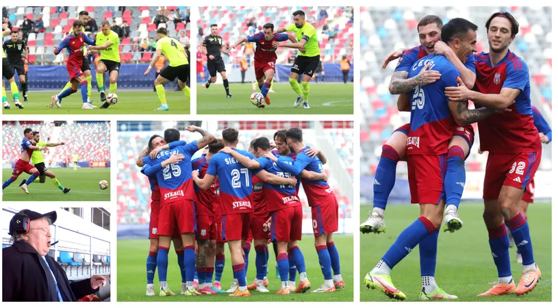 Steaua s-a impus in extremis în fața Tunariului, cu un gol magnific! Comentatorul Ilie Dobre s-a făcut auzit de întreg stadionul la celebrarea reușitelor lui Ceceri și Enceanu. VIDEO