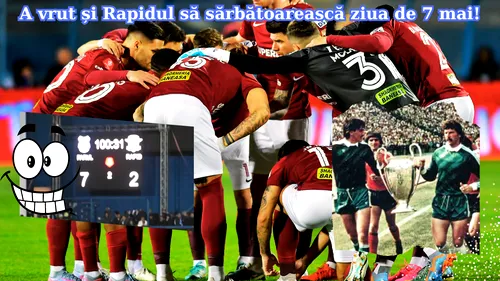 Rapid, ținta ironiilor după 2-7 cu Farul: „În cinstea zilei de 7 mai 1986!”. Cele mai tari glume după umilința suferită de giuleșteni la Ovidiu