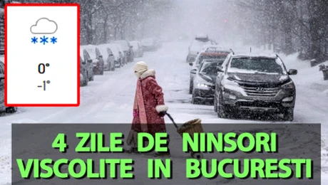 Meteorologii Accuweather anunță 4 zile de ninsori și viscol în București, în decembrie