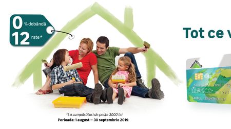 (P) Ai 0% dobândă la cumpărături în 12 rate din magazinele LEROY MERLIN, prin cardul de cumpărături Oney