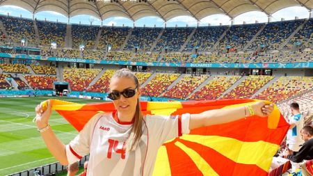 Soția lui Darko Velkovski, noul fundaș de la Dinamo, arată într-un mare fel. A mai fost la București și a întors toate privirile pe Arena Națională. GALERIE FOTO