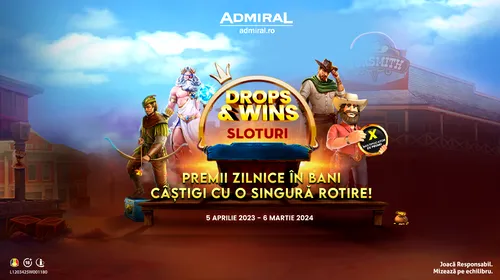 (P) La ADMIRAL Cazinou turneele se tin lanț! Drops&Wins ACUM pe admiral.ro