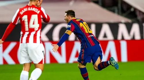 Leo Messi și-a luat revanșa cu Bilbao! Gol superb din lovitură liberă și o nouă bornă remarcabilă. Barcelona a depășit-o pe Real Madrid