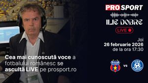 Ilie Dobre comentează LIVE pe ProSport.ro meciul Steaua - C.S.M. Slatina, joi, 26 februarie 2026, de la ora 17:30