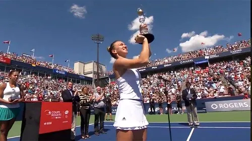 Reacția Simonei Halep după ce a câștigat turneul de la Montreal: „Sunt extrem de fericită, am petrecut o săptămână excelentă aici!”