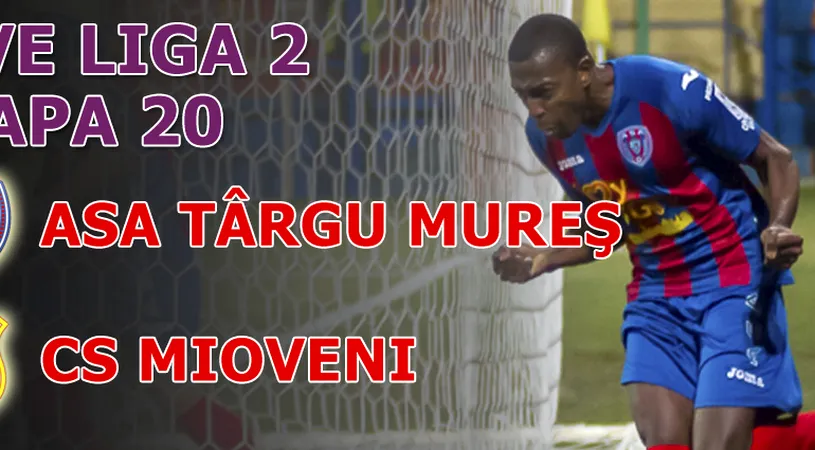 ASA Târgu Mureș - CS Mioveni 4-0** Verdeș îi face debutul frumos lui Falub