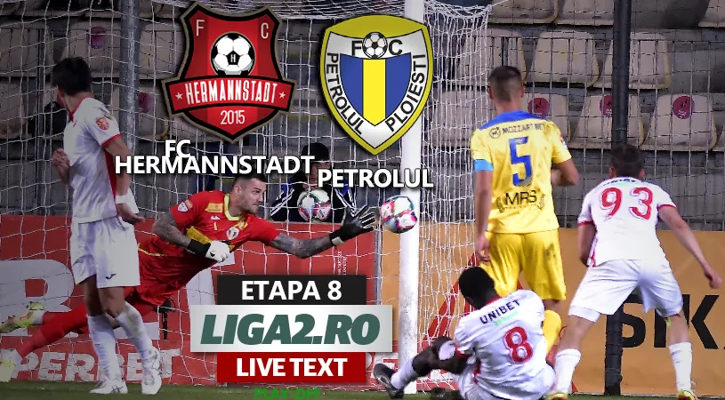 FC Hermannstadt și Petrolul termină la egalitate meciul de la Mediaș. Ploieștenii se mențin pe locul 1 cu un gol controversat