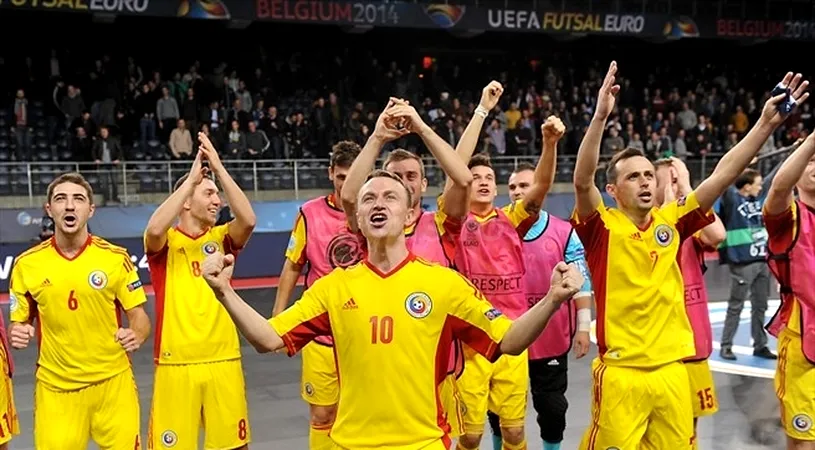 România, euforică după victoria cu 6-1 cu Belgia la Europeanul de futsal. 