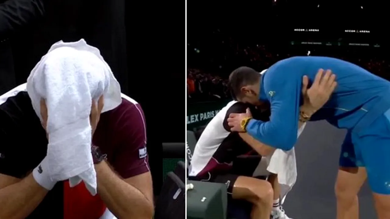 Momente incredibile după finala Mastersului de la Paris! Novak Djokovic a oprit interviul și s-a dus direct la Grigor Dimitrov, care s-a prăbușit emoțional | VIDEO