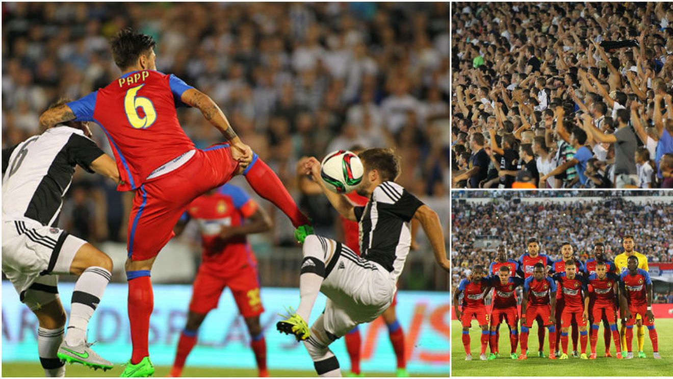 Partizan - Steaua 4-2. Dramatism la Belgrad. Campioana României a condus cu 2-1, dar cu un om eliminat, n-a rezistat în fața sârbilor. Roș-albaștrii merg în playoff-ul Europa League