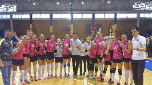 CSM București a câștigat primul titlu național din istorie la volei feminin. Tigroaicele s-au impus la Târgoviște, cu 3-1, și au pus mâna pe trofeu cu o etapă înainte de finalul competiției