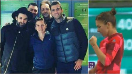 Victorie superbă și pentru fanii români cu... talent FOTO | Halep a fost susținută de Smiley și Tecău la meciul cu Makarova
