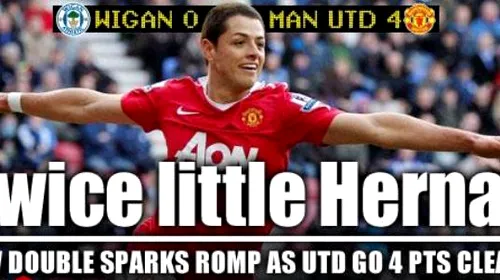 „Dublă” Chicharito, Manchester United defilează la Wigan