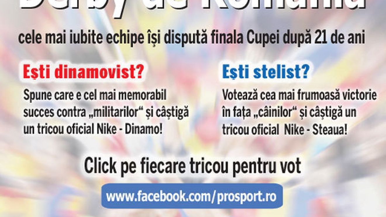 Steliștii și dinamoviștii au asaltat Facebook-ul cu ocazia Cupei!** Vezi dacă ai câștigat unul dintre cele 100 de tricouri de joc originale!