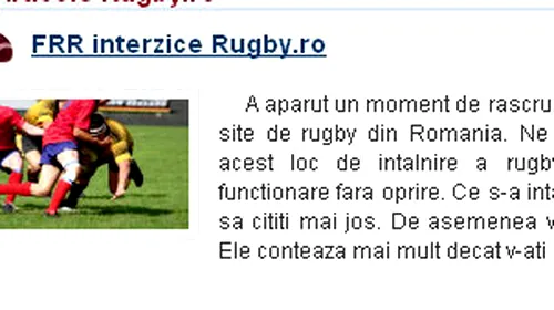 Site-ul rugby.ro, placat de Federație!
