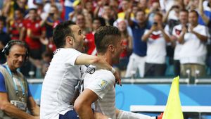 FOTO | "Cocoșii" și-au jumulit adversarii. Cele mai bune imagini din partida Franța - Elveția 5-2