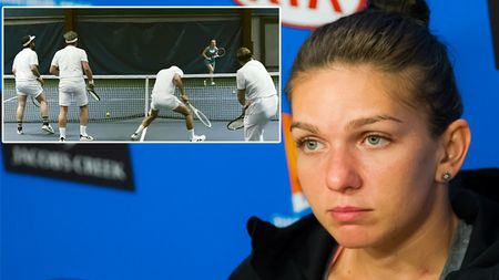 VIDEO | Este incredibil ce face aici una dintre rivalele Simonei Halep. Patru bărbați se chinuie să îi facă față, însă fără succes: fata "a învățat să cadă"