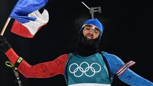 Titlu olimpic decis la centimetru! Martin Fourcade a devenit dublu campion la PyeongChang, după un plonjon la finalul probei cu start în bloc