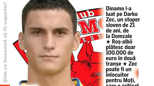EXCLUSIV „Uriașul” Darko Zec a semnat cu Dinamo! VIDEO Ce știe fundașul de 21 de ani?