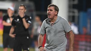 Gică Hagi, reacție disperată după ce Sebastian Colțescu a dictat un penalty foarte ușor pentru FCSB! Camerele TV au surprins chipul transfigurat al „Regelui” și comentatorii i-au citit pe buze: ce i-a transmis arbitrului, care a scos imediat cartonașul!
