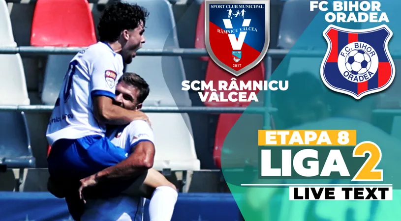 SCM Râmnicu Vâlcea întoarce scorul după pauză și câștigă împotriva FC Bihor. Vâlcenii bifează prima victorie acasă, orădenii continuă fără succes în deplasare