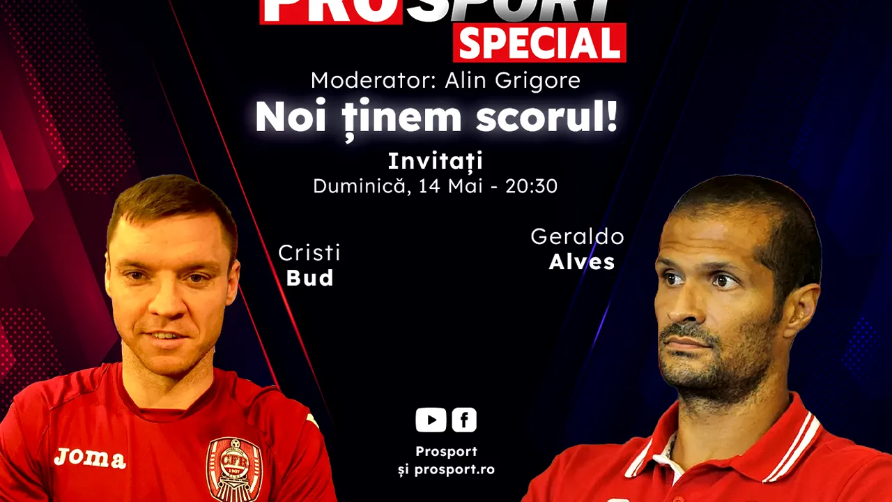 Comentăm împreună la ProSport Special meciul FCSB – CFR Cluj din etapa a 8-a a play-off-ului din Superliga, alături de Geraldo Alves și Cristi Bud