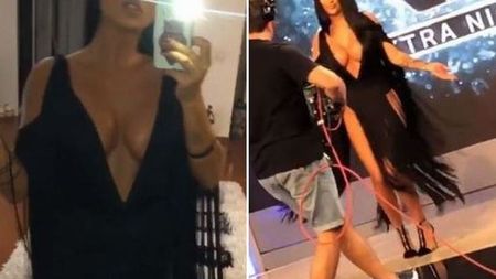 Daniela Crudu, fosta iubită a fotbalistului Mihai Costea, gafă uriașă, în direct, la Antena 1! Ce au văzut telespectatorii: rochia i-a jucat feste, Dan Capatos s-a rușinat și el!